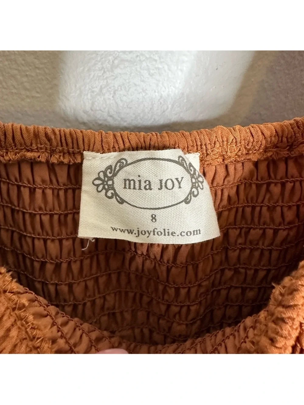 Joyfolie Girls Rust Orange Smocked Tiered Maxi Dress